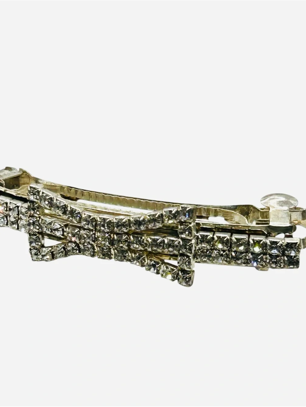 Large Vintage Rhinestone Bow Barrette Wedding Bridal Evening Wear